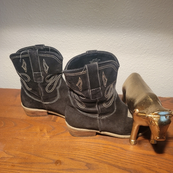 Jannr Suede Western Cowboy Ankle Boot size 7m - Picture 3 of 7